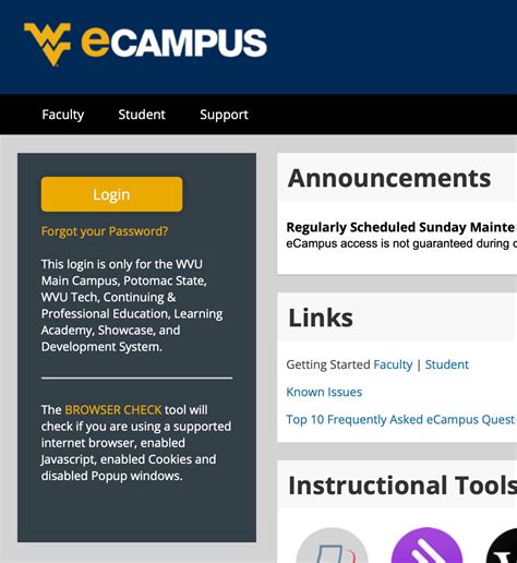 ecampus wvu|wvu star login.